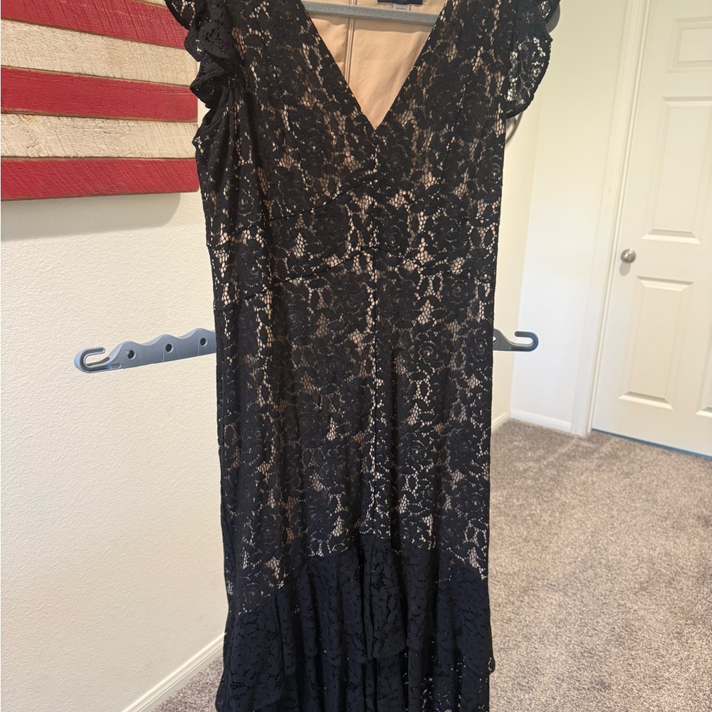 EUC Tommy Hilfiger Black Lace High Low Dress Women’s Size 8